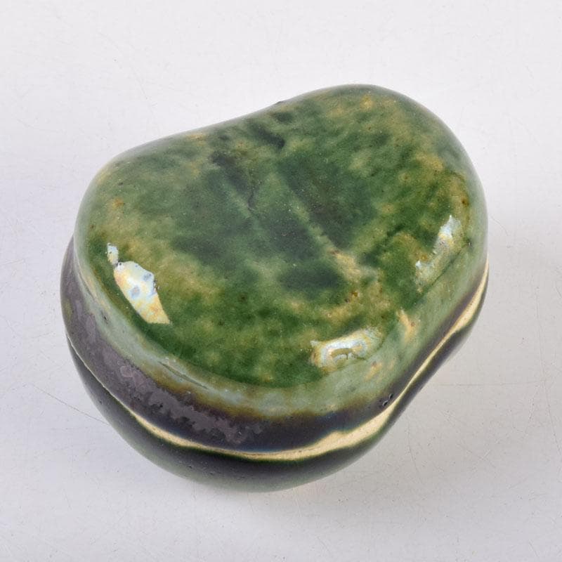 茶道具　桃山窯造　御題　笑み香合　共布共箱　C　8393