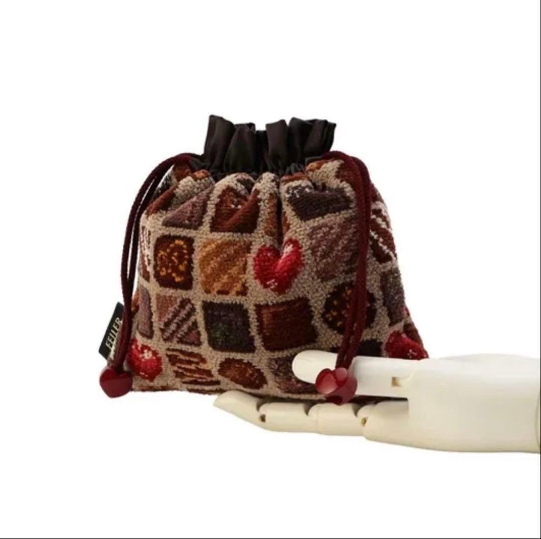 新品未使用タグ付き　FEILER コフレドゥショコラ巾着ポーチ