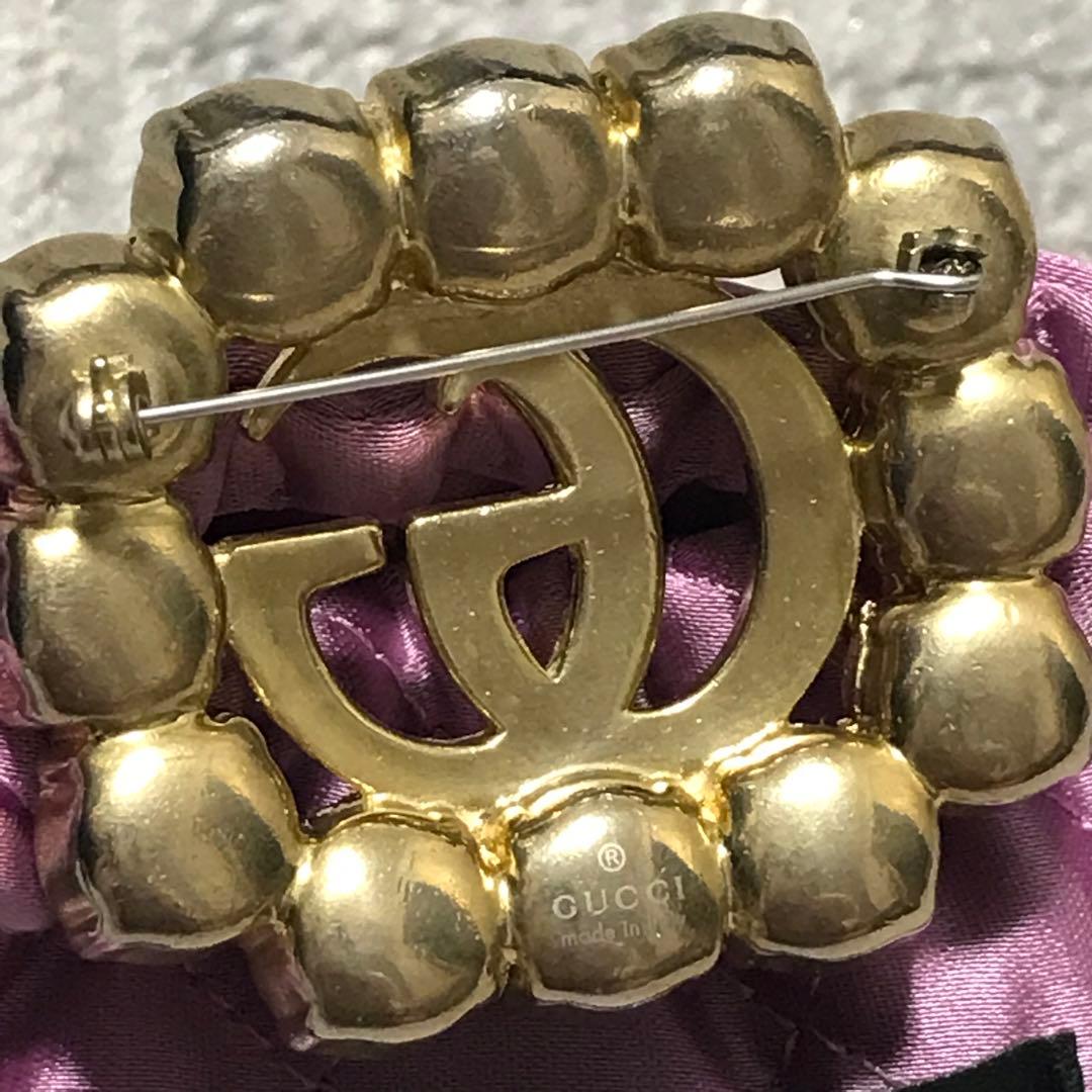 M*N様 グッチ［ブローチ］マーモント　ダブルGG　パール　ゴールド　箱、保存袋