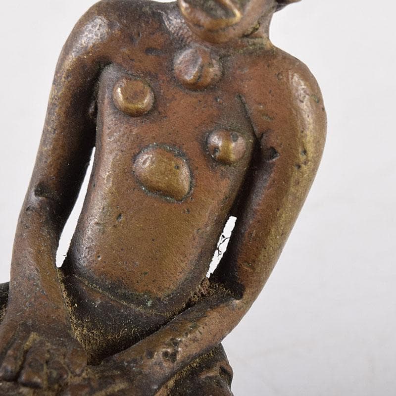 仏教美術　古銅塗金　チベット仏　仏像　置物　V　7955