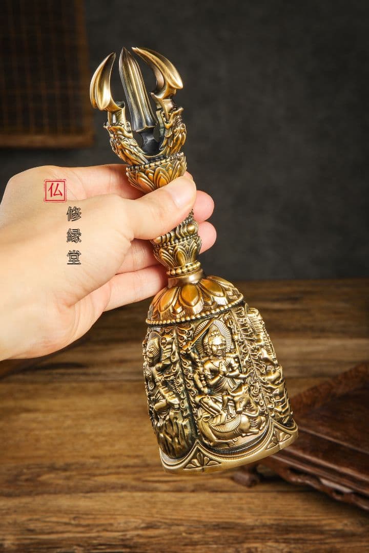 【修縁堂】五大明王密教法具真言宗法器 金剛盤 金剛五鈷杵三鈷杵 独鈷杵 五点セッ