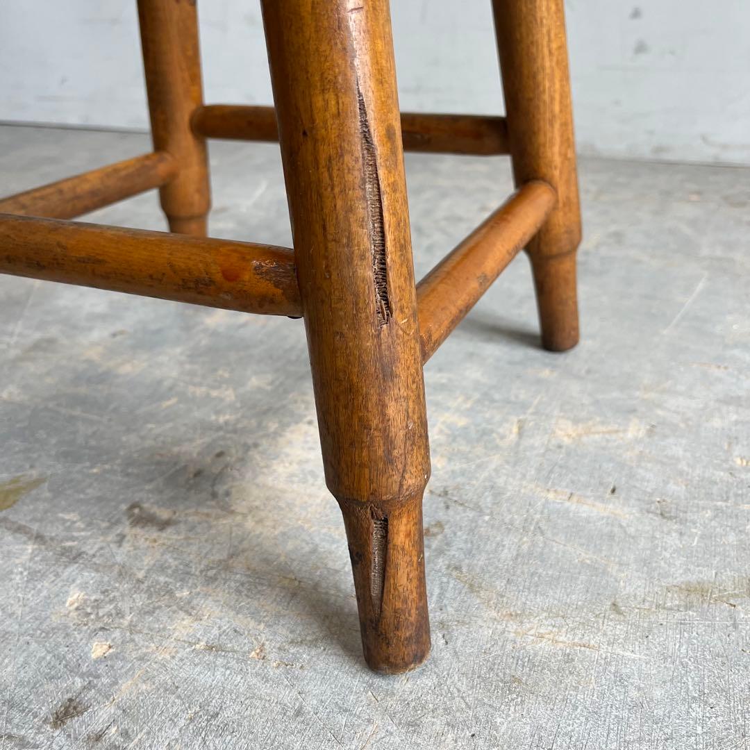 アンティーク スツール 椅子 無垢材 シャビー z664