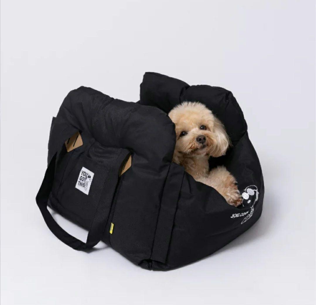 スヌーピー　ドライブキャリーベッド　犬用カーシート ペットベッド　ネイビー