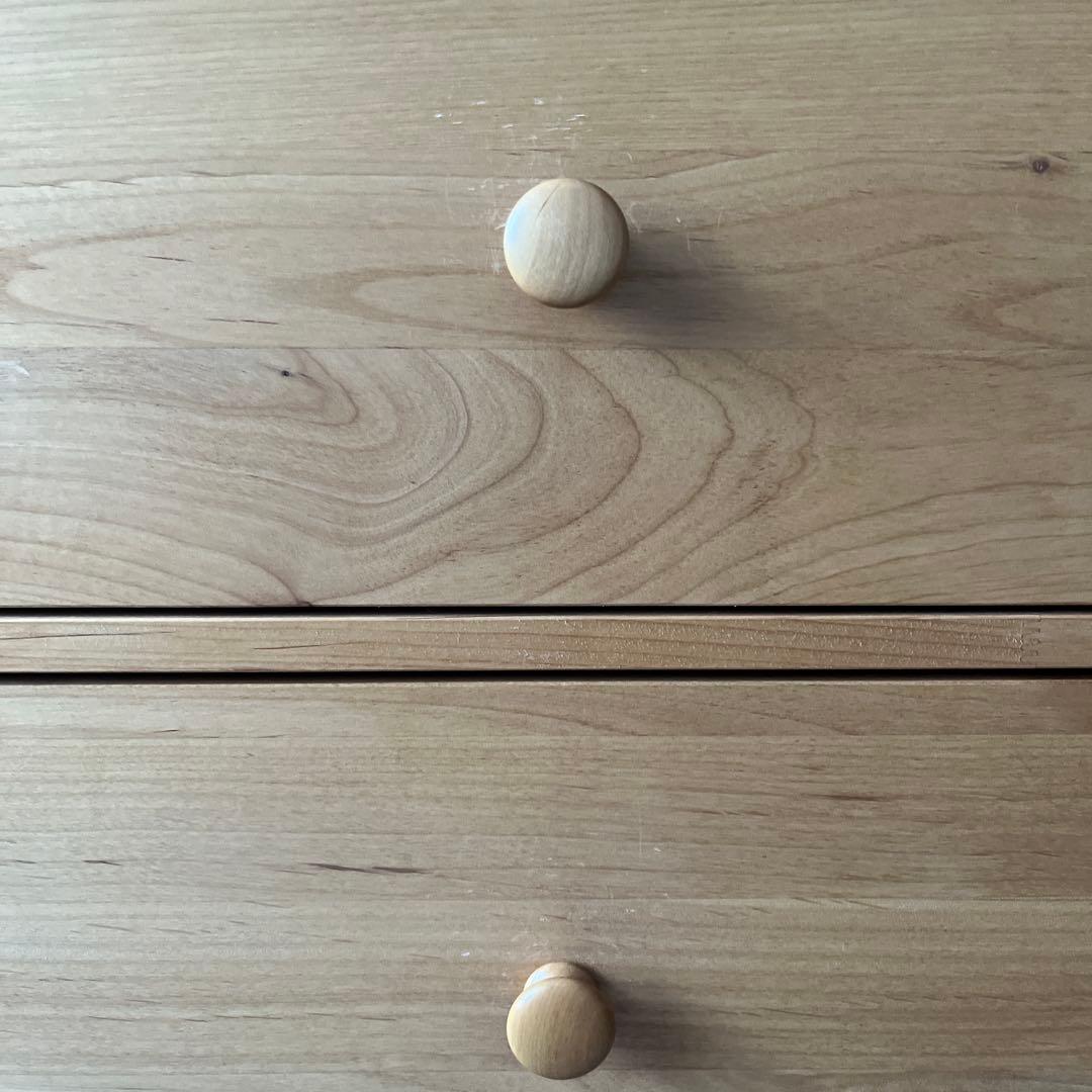 モモナチュラルのウッド 5段チェスト