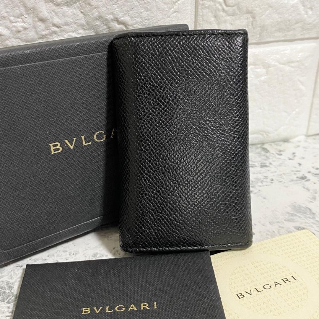 BVLGARI ブルガリ レザー 黒 キーケース 6連 ビーゼロワン 付属品付き