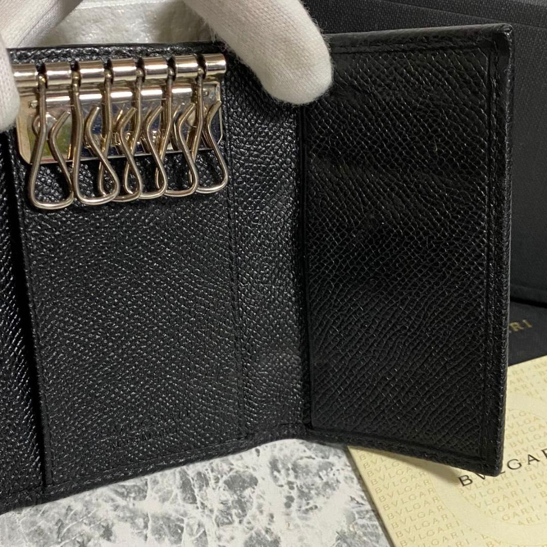 BVLGARI ブルガリ レザー 黒 キーケース 6連 ビーゼロワン 付属品付き