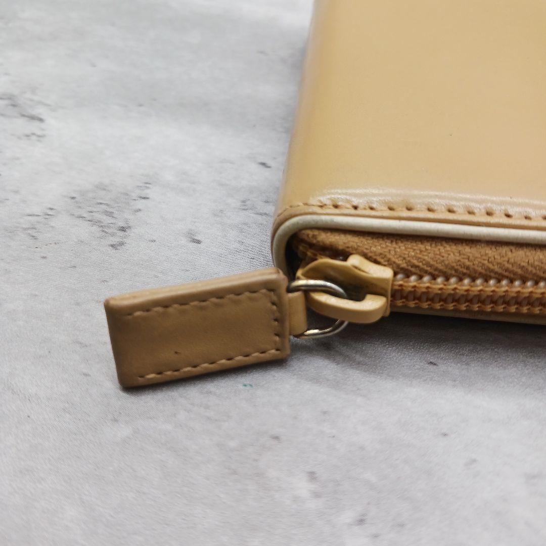 ✨美品✨ プラダ ラウンドファスナー レザー ケース マスタード