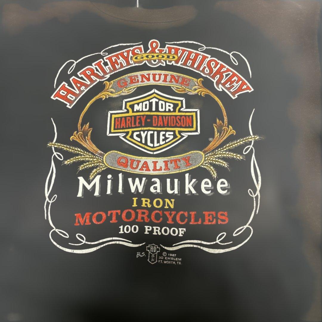 Used 80s ハーレー3DEMBLEM good TシャツXL/フェード