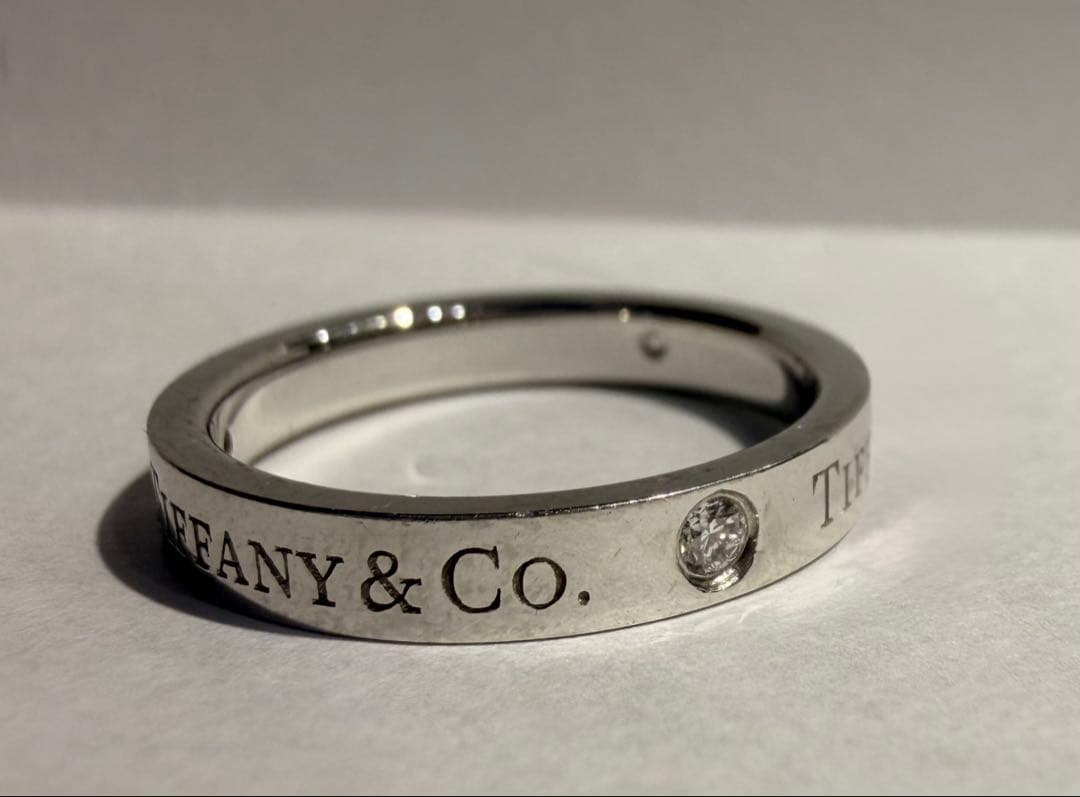 ⚠️百貨店購入・希少廃盤⚠️【Tiffany】3Pダイヤ×Pt950 10号