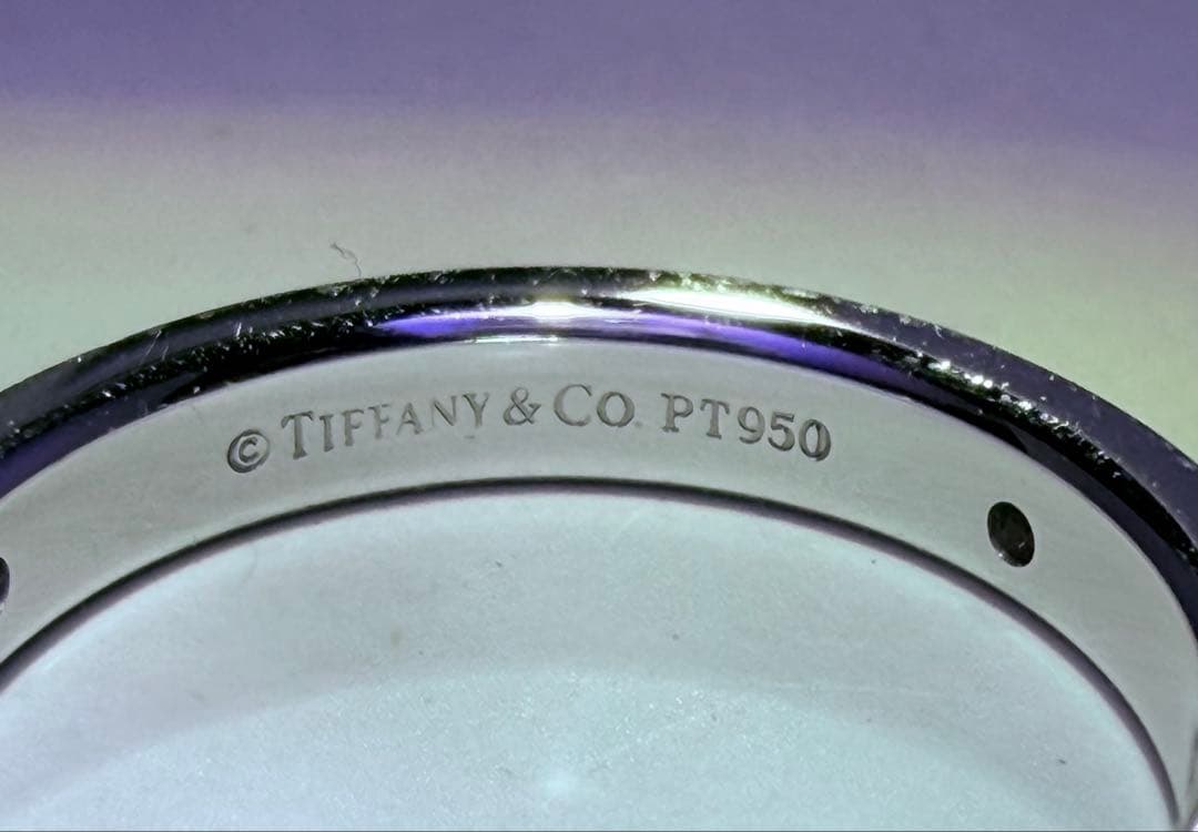⚠️百貨店購入・希少廃盤⚠️【Tiffany】3Pダイヤ×Pt950 10号