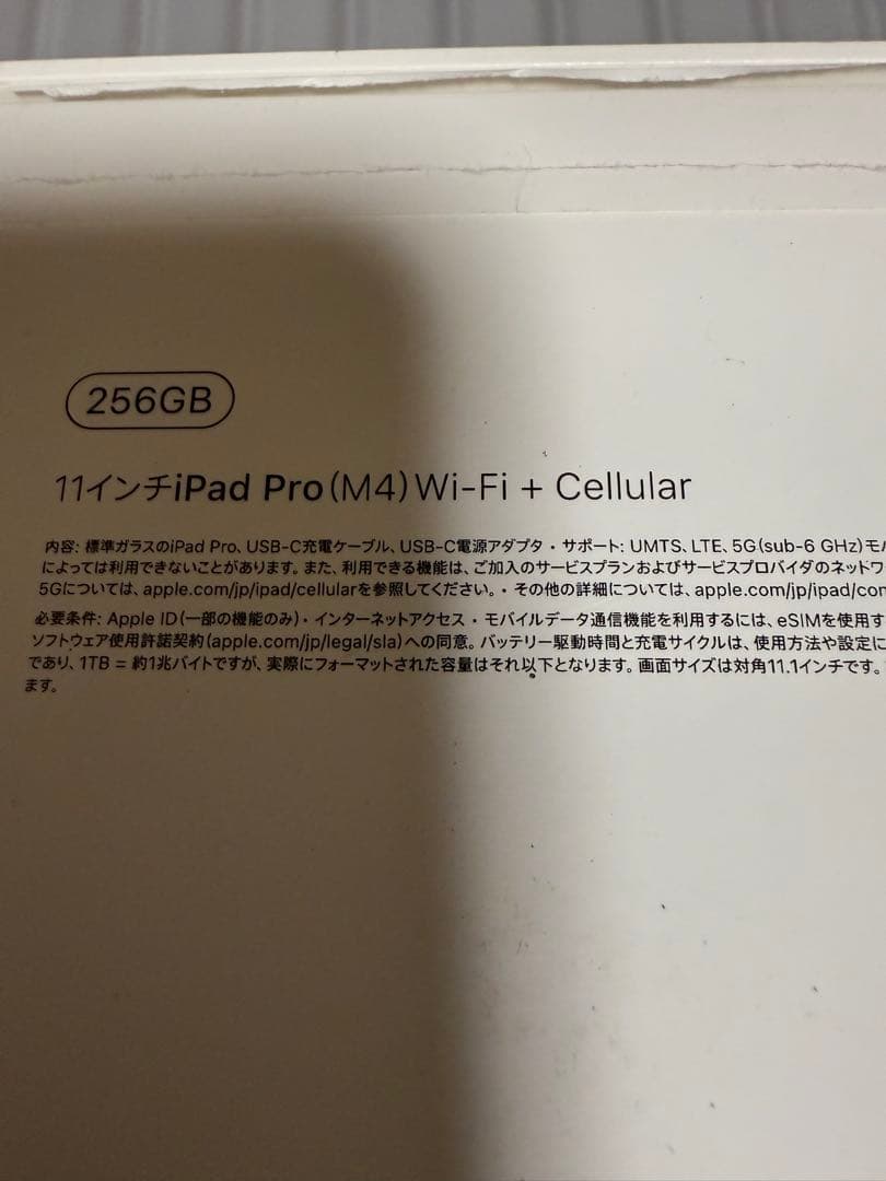 iPad Pro 11インチ(M4) Wi-Fi+Cellularグレー 本体
