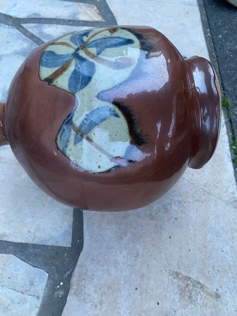 【花瓶】　手描き 花模様が素敵