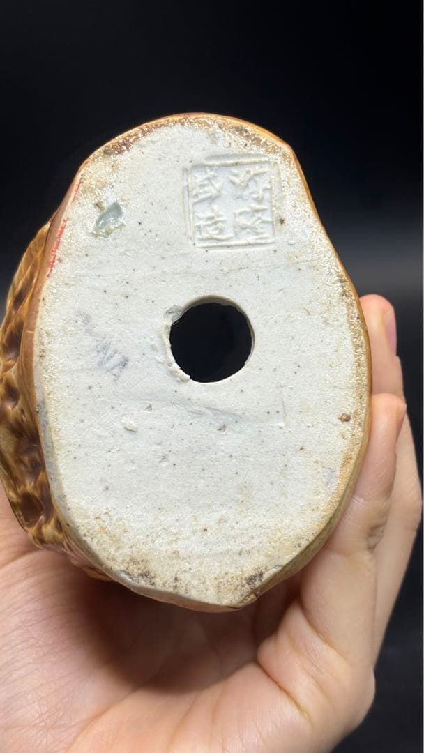 中国美術 中国古玩 色絵陶人形 陶器人形 高さ25cm 置物 オブジェ 古董品