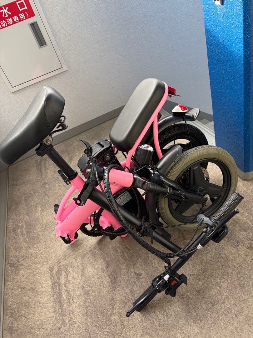 ピンク 折りたたみ 電動アシスト自転車