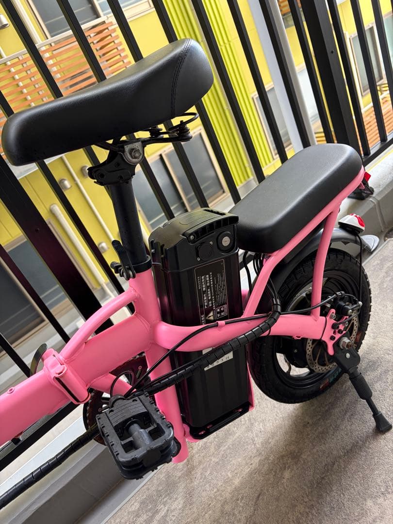 ピンク 折りたたみ 電動アシスト自転車