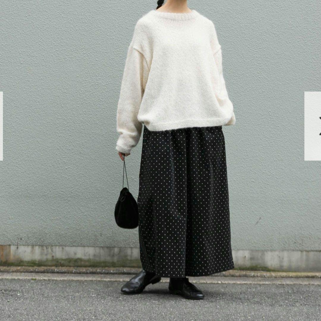 かぐれ　ドットコーデュロイワイドパンツ