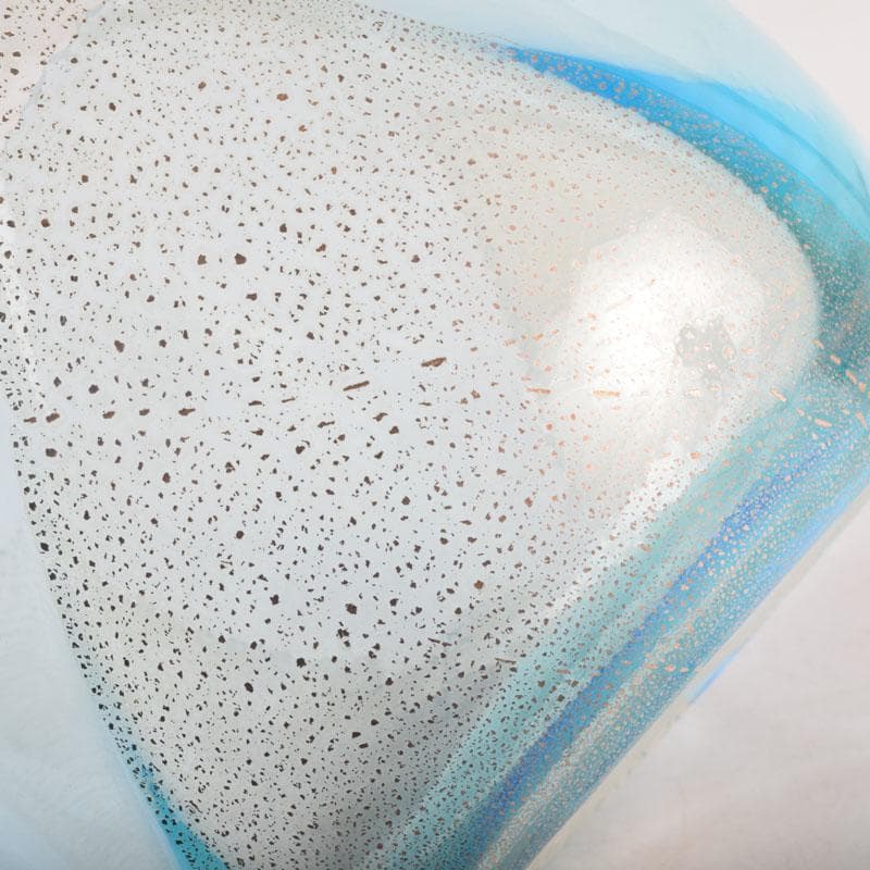 茶道具　水崎長寿作　義山　切箔　水色　水指　蓋裏波車蒔絵　共箱　V　8380