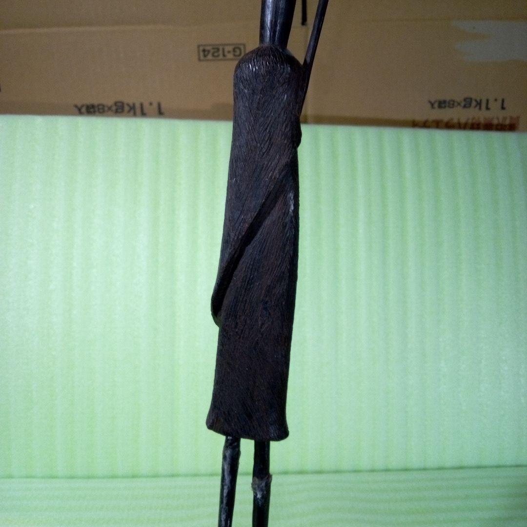 長身　木彫像　オブジェ　木製　木彫り　インテリア　置物　魔除け　厄除け　レア