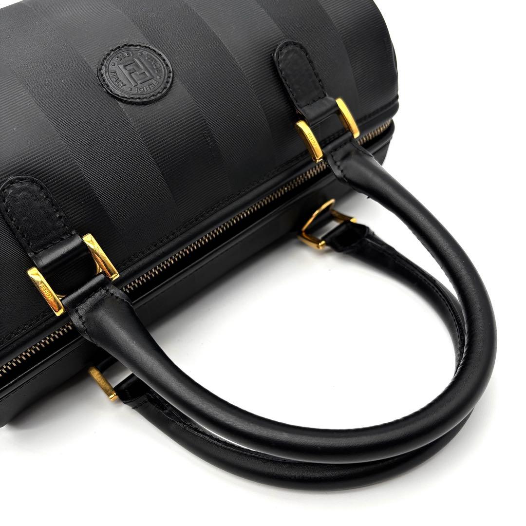 【未使用級】フェンディ ペカン ミニボストン 2way ナイロン レザー 黒