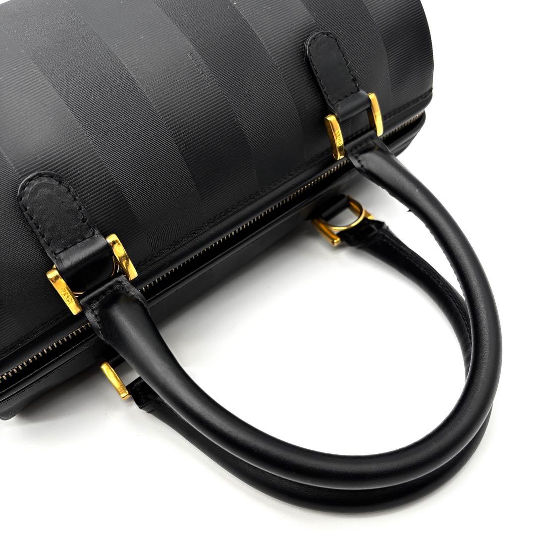 【未使用級】フェンディ ペカン ミニボストン 2way ナイロン レザー 黒