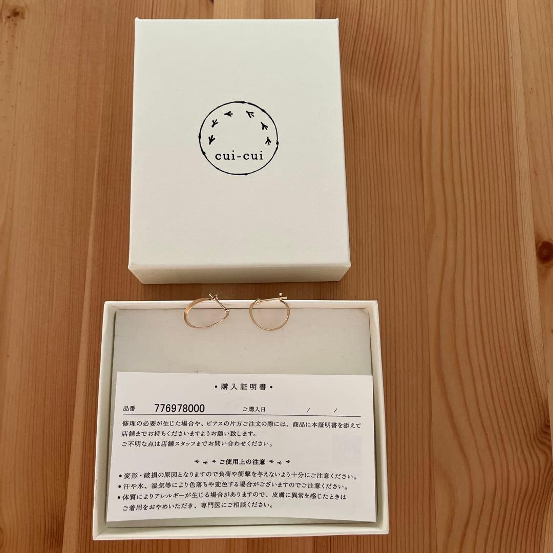 cui-cui K10YG ピアス　ゴールド フラット スナップ フープ