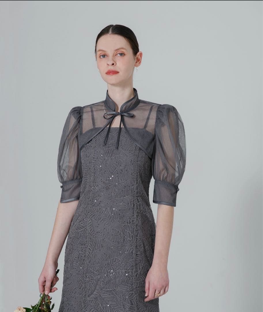 Leja スパンコールボタニカルマーメイドボレロ2wayワンピースドレス　結婚式