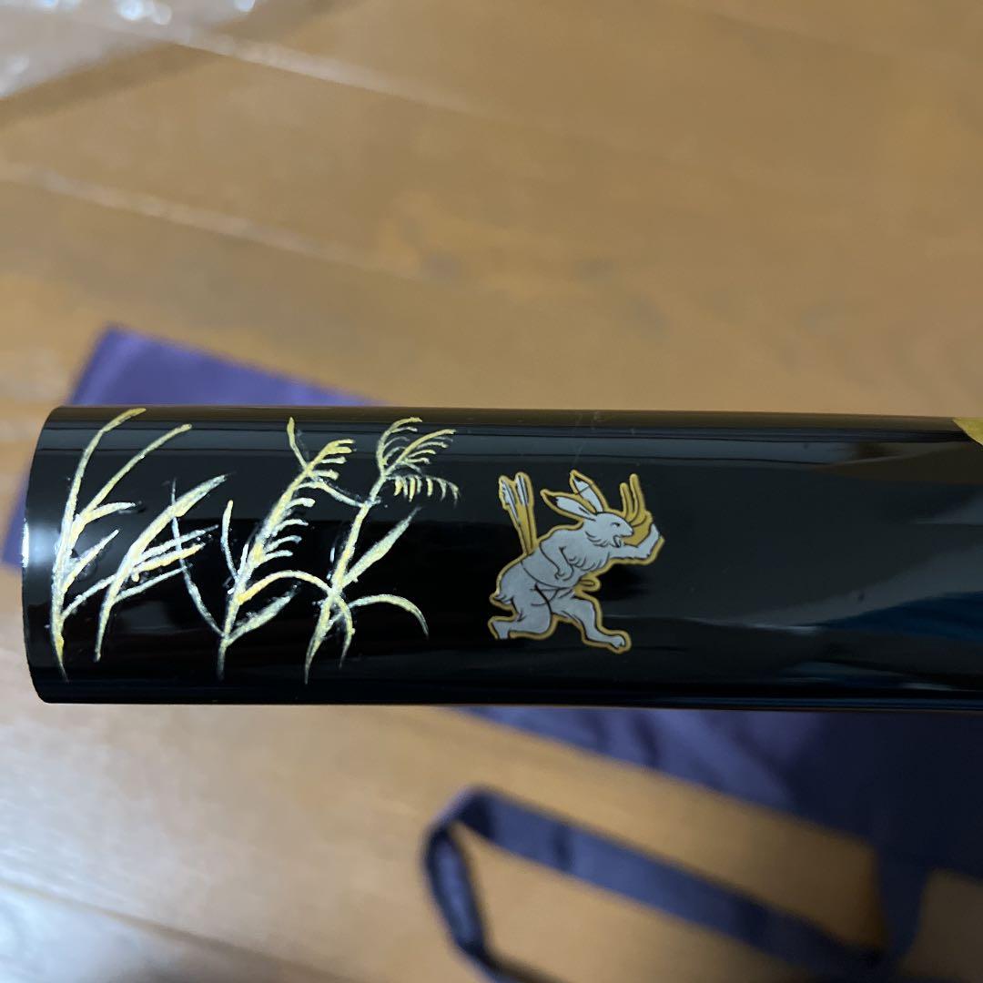 ドス　短刀　秋景色あしらい　兎シール