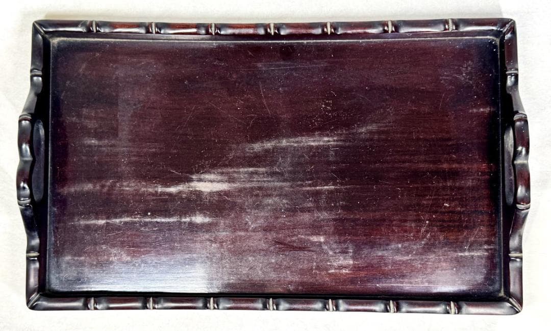 清時代 五彩龍鳳凰文皿 灰皿 乾隆年製? 唐木紫檀喫煙具セット WWWT109