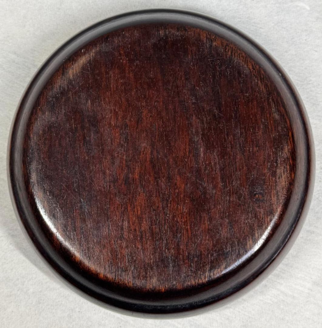 清時代 五彩龍鳳凰文皿 灰皿 乾隆年製? 唐木紫檀喫煙具セット WWWT109