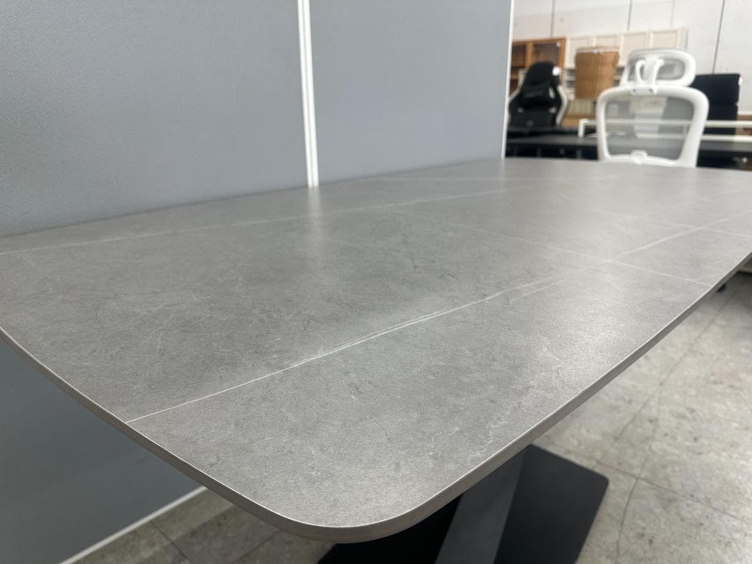 セラミックダイニングテーブル　大理石調　グレー