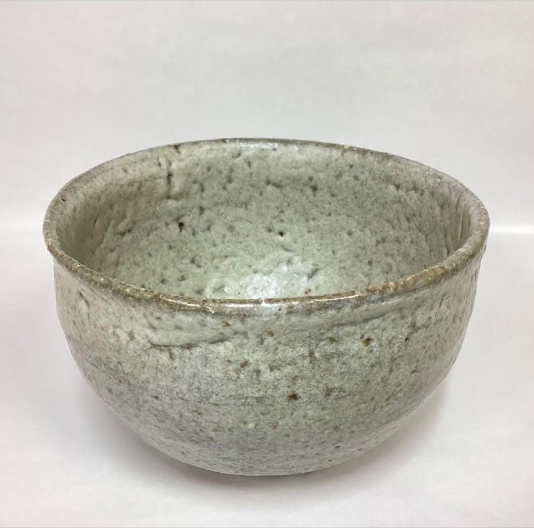 茶碗 灰釉 鵬雲斎書付 谷口良三作 木箱入 茶道具 古物品