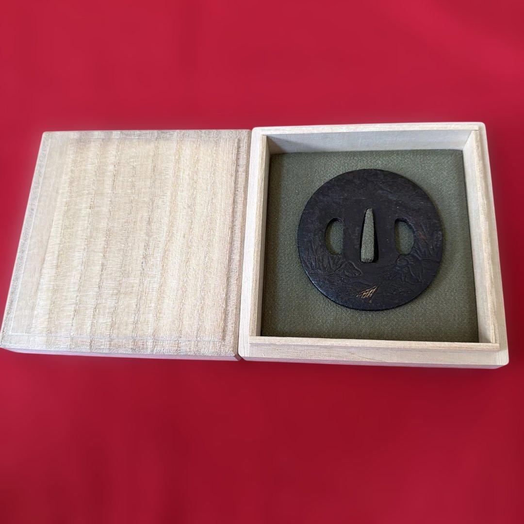 時代 古鍔 鉄地 丸形 武具 刀装具