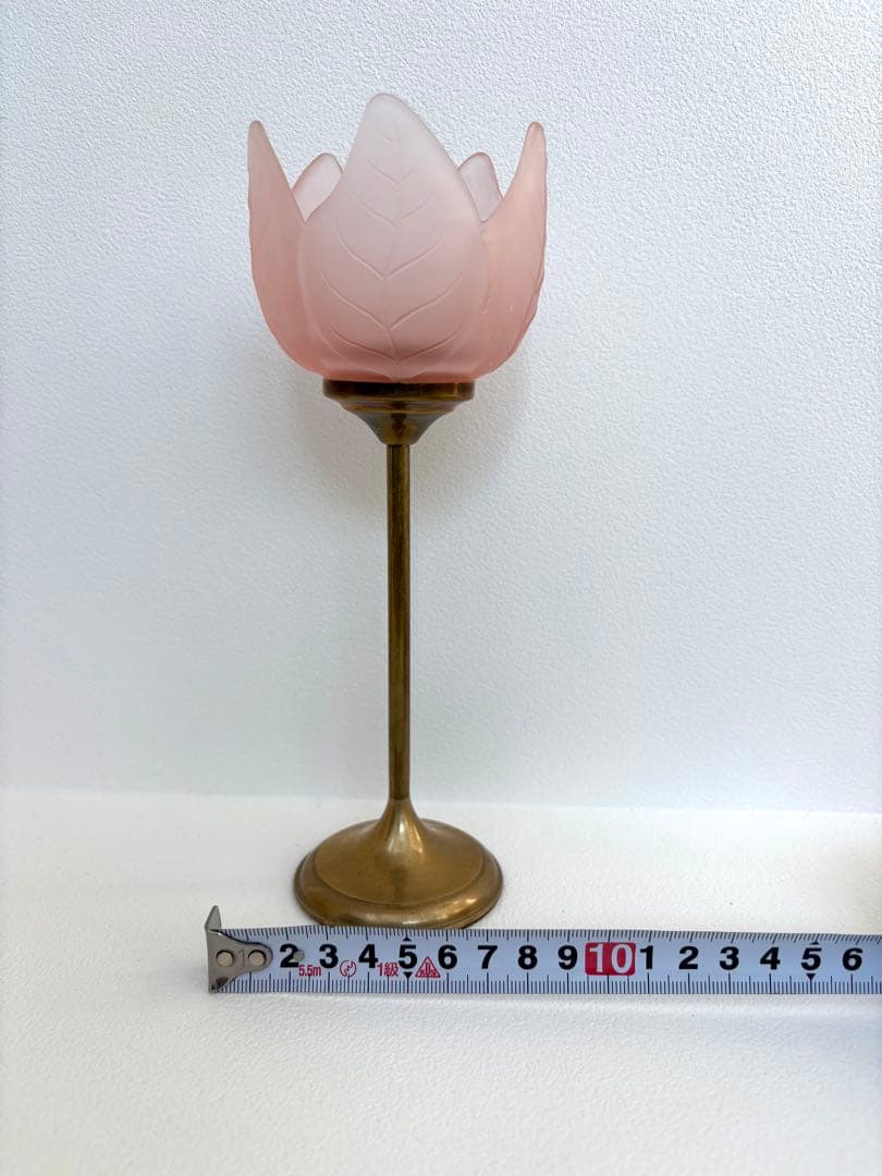 チューリップ型ガラススタンドランプ　キャンドルホルダー　フラワーベース