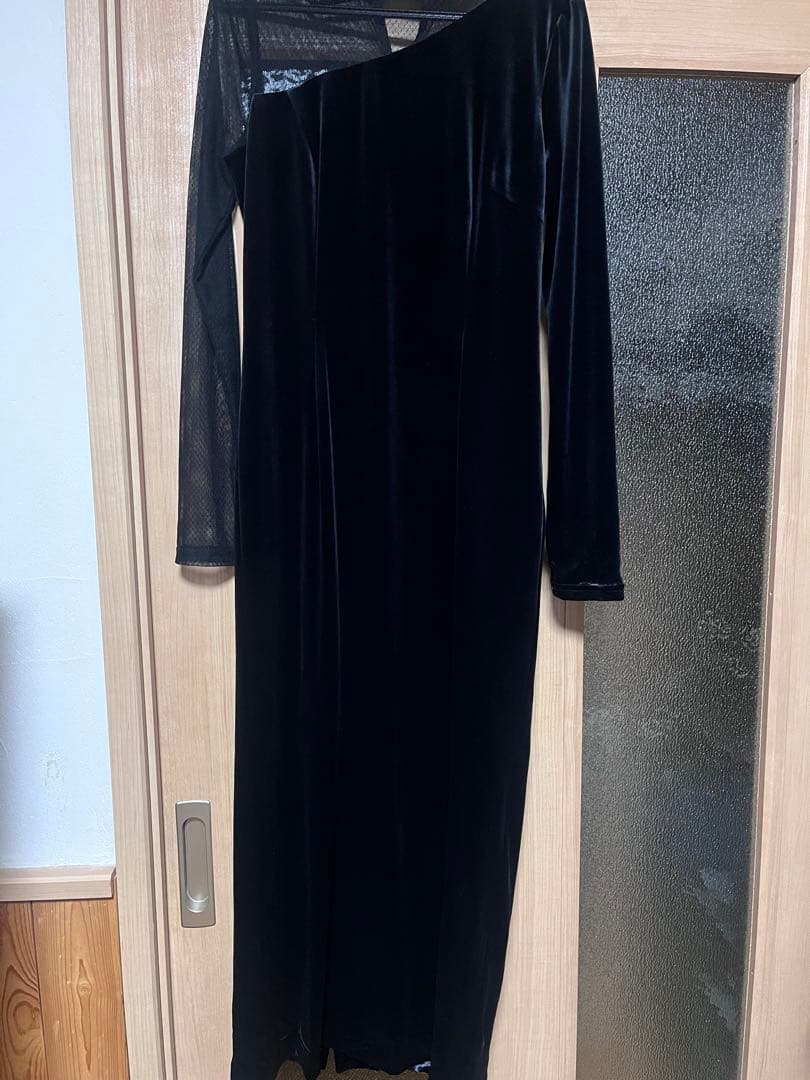 シアーコンビワンピース ブラック S