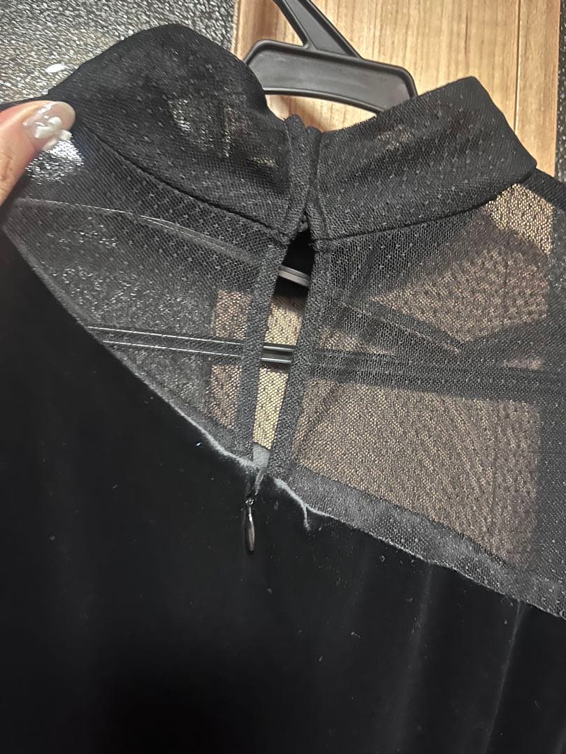 シアーコンビワンピース ブラック S