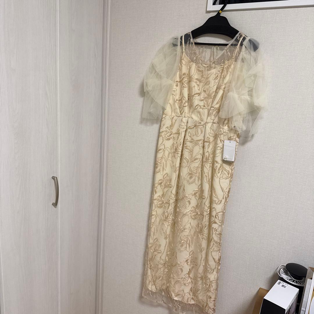 Lerure(リルアー)Fluffy sleeve pencil dress