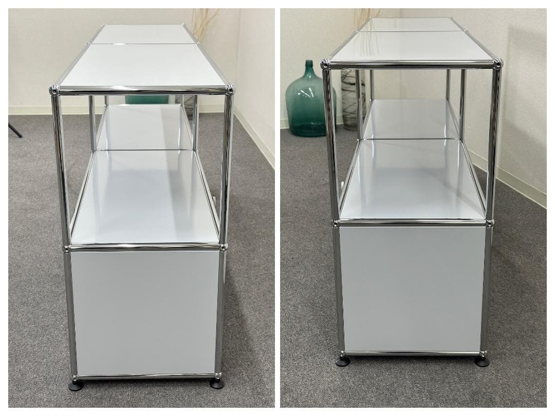 正規品!ほぼ未使用品■USMハラー■キャビネット　2列2段　ライトグレー　鍵なし