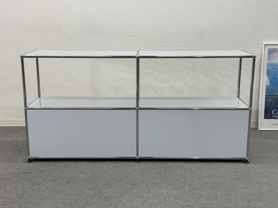 正規品!ほぼ未使用品■USMハラー■キャビネット　2列2段　ライトグレー　鍵なし