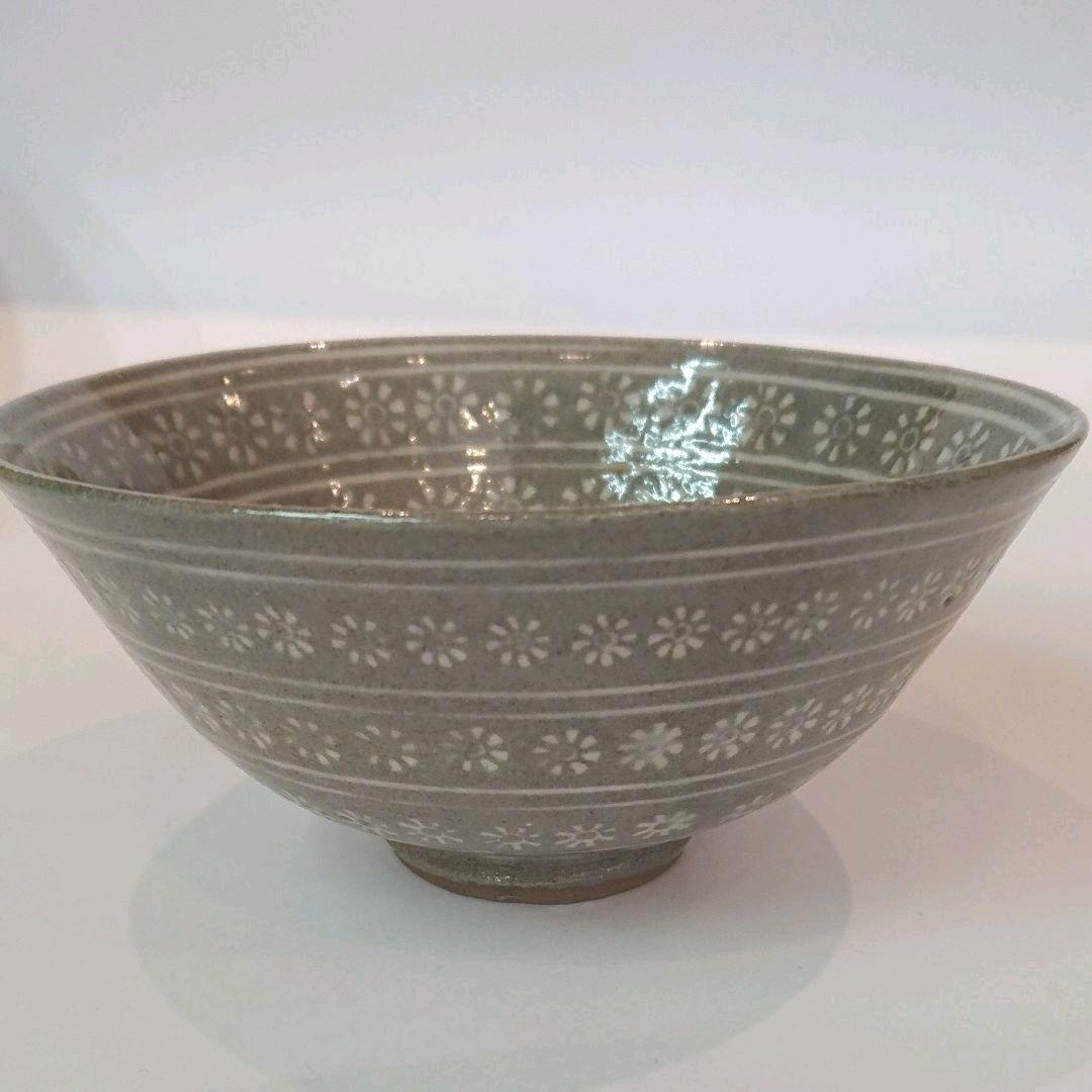 【茶道具】高麗三島 粉青 茶碗 美陶窯