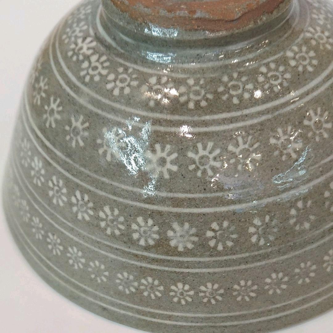 【茶道具】高麗三島 粉青 茶碗 美陶窯