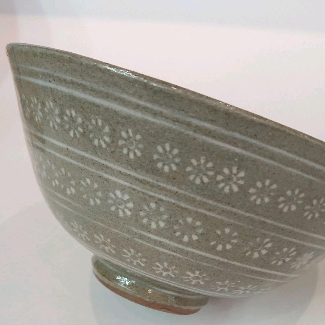 【茶道具】高麗三島 粉青 茶碗 美陶窯