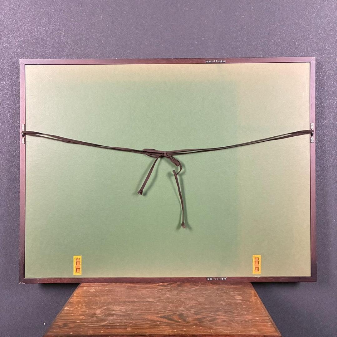 井堂雅夫「雪月花 しだれ桜」木版画 直筆サイン入り 1995年 額縁入 京都風景