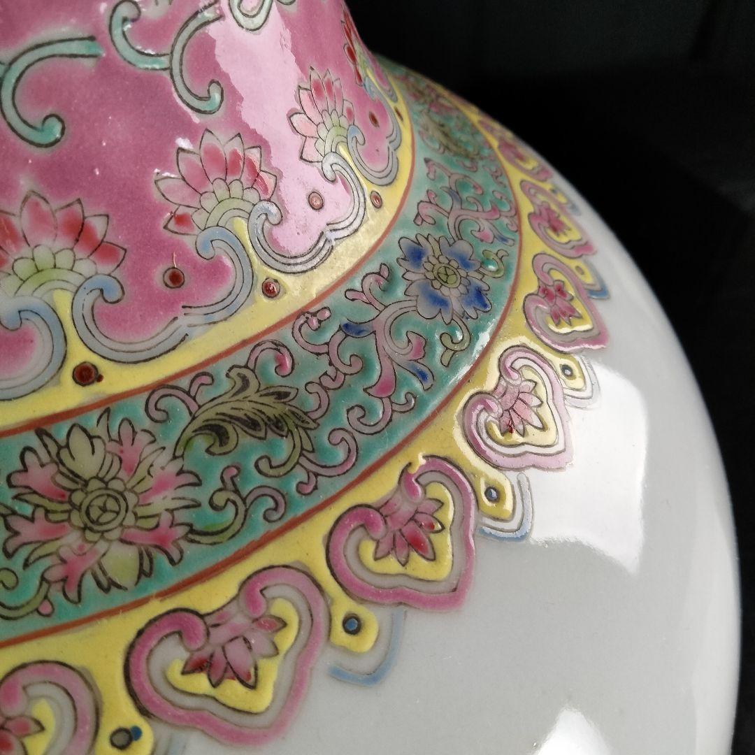 Ｘ291　時代品　中国粉彩花瓶　特大作品