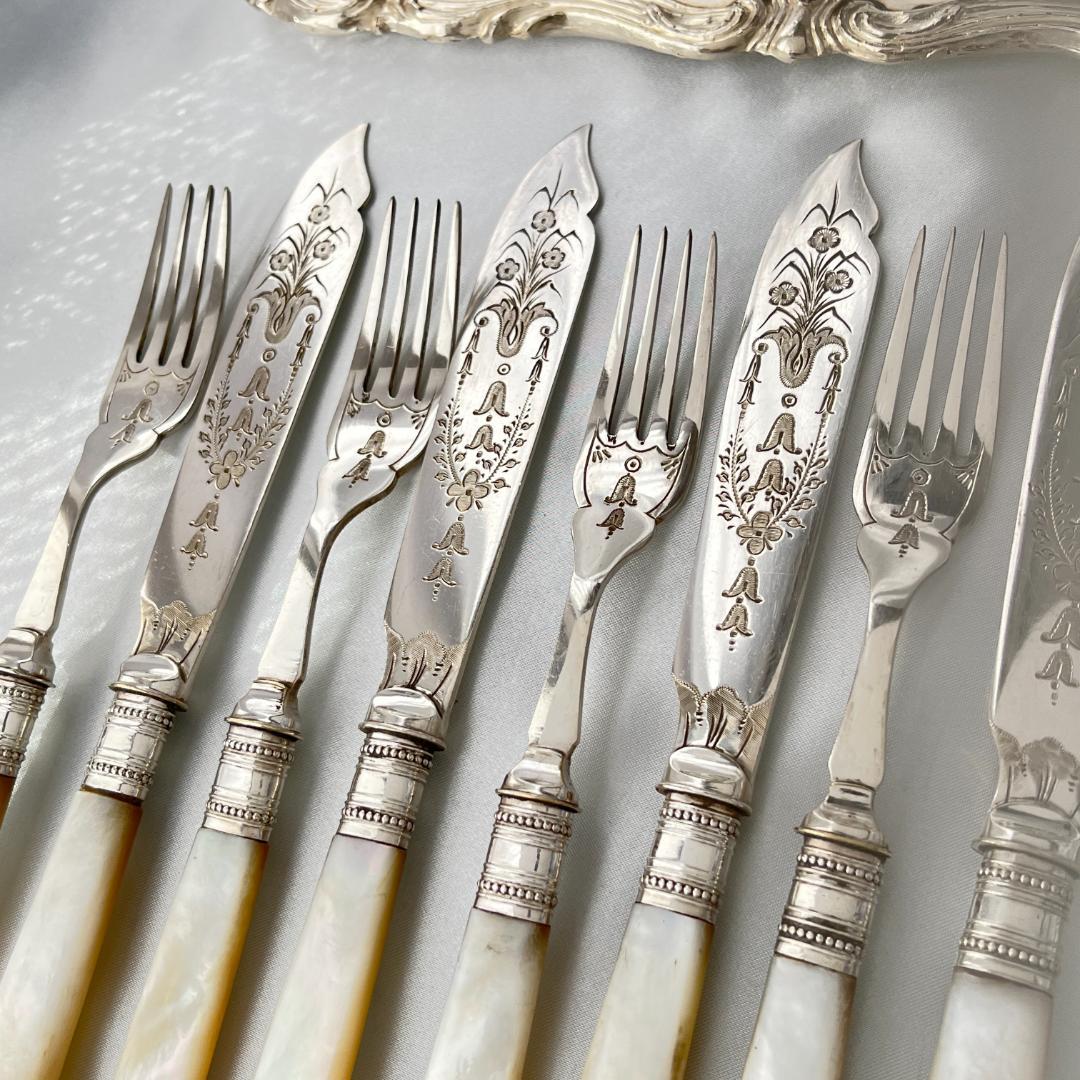 【ATKIN BROS】【白蝶貝】カトラリーセット ナイフ/フォーク 10本