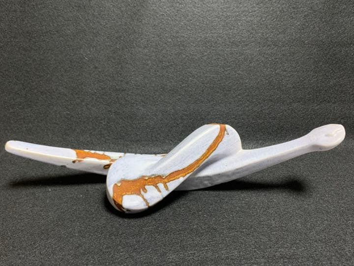 美濃寿窯　志野　水野守山　巳　置物