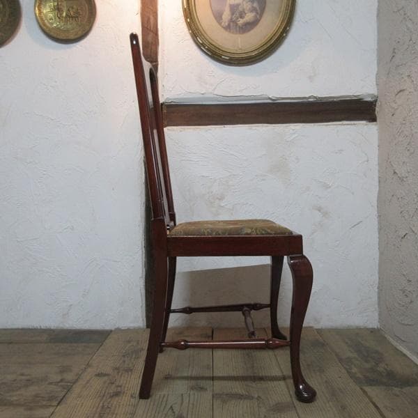 イギリス アンティーク 家具 クイーンアンチェア 猫脚 椅子 英国 4635d