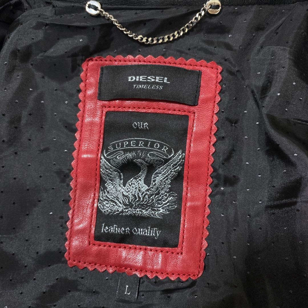 DIESEL TIMELESS 羊革 ラムレザー シングルライダースジャケット
