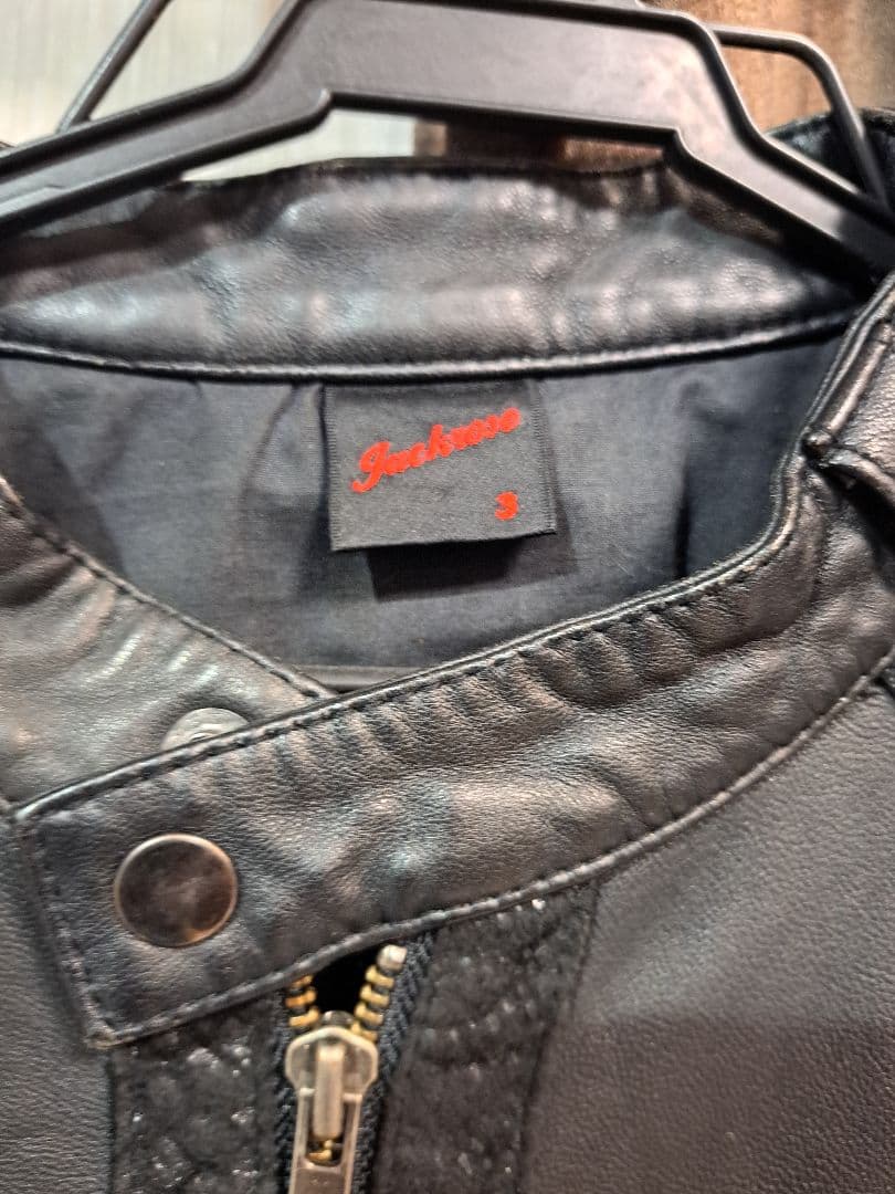 ジャックローズブラックレザー シングルライダースジャケット サイズ3