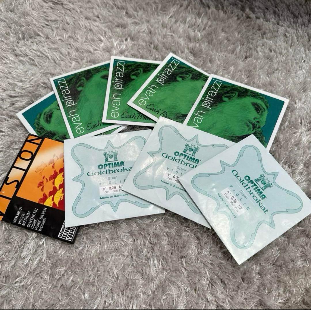 3/4-1/2バイオリン弦 9本セット《新品》evah pirazziなど