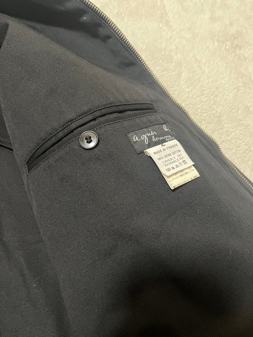 形◎ フランス製　agnes b. スイングトップ　2 ブラック　八の字ポケット